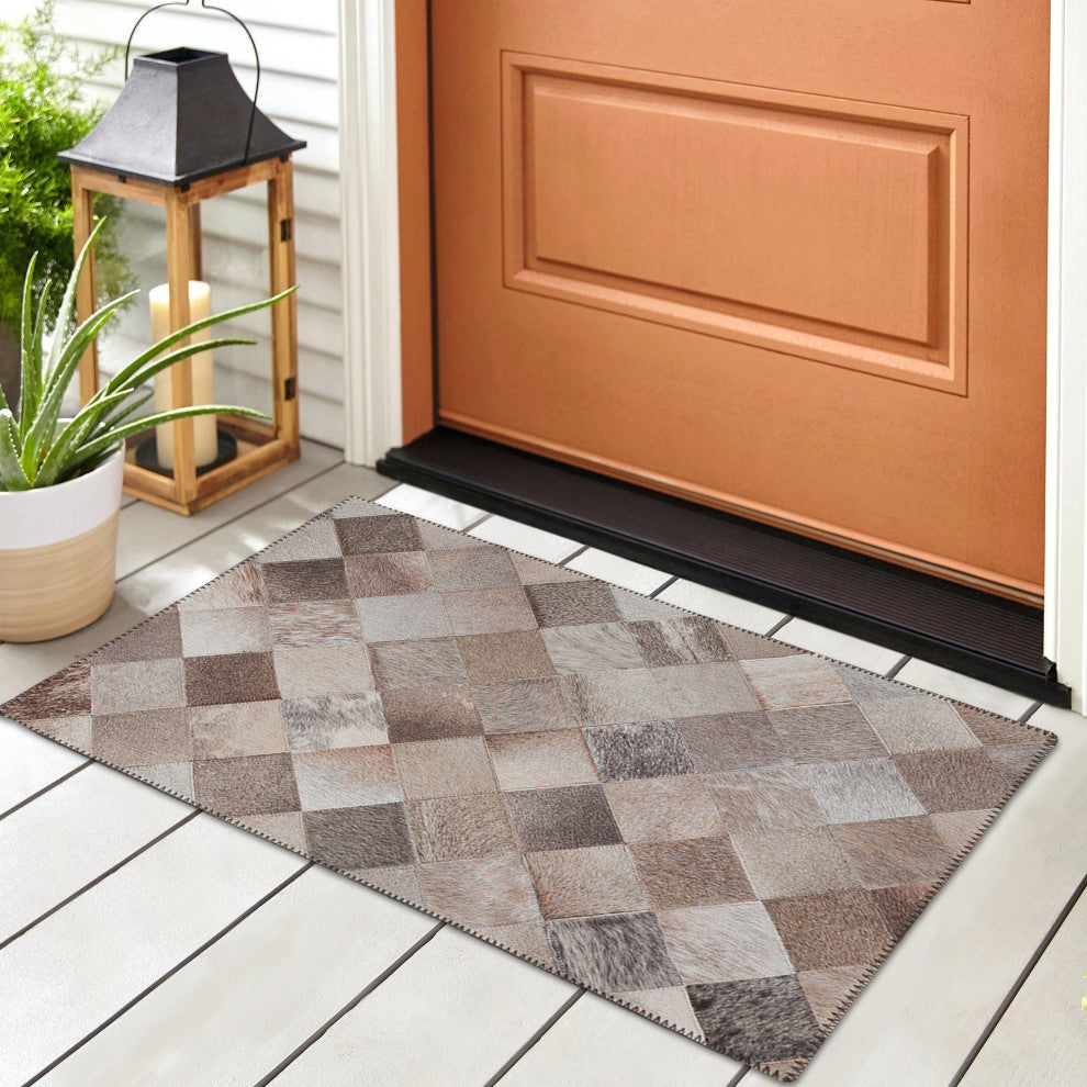 Indoor/Outdoor Stetson SS2 Flannel Machine Washable 1'8" x 2'6" Rug