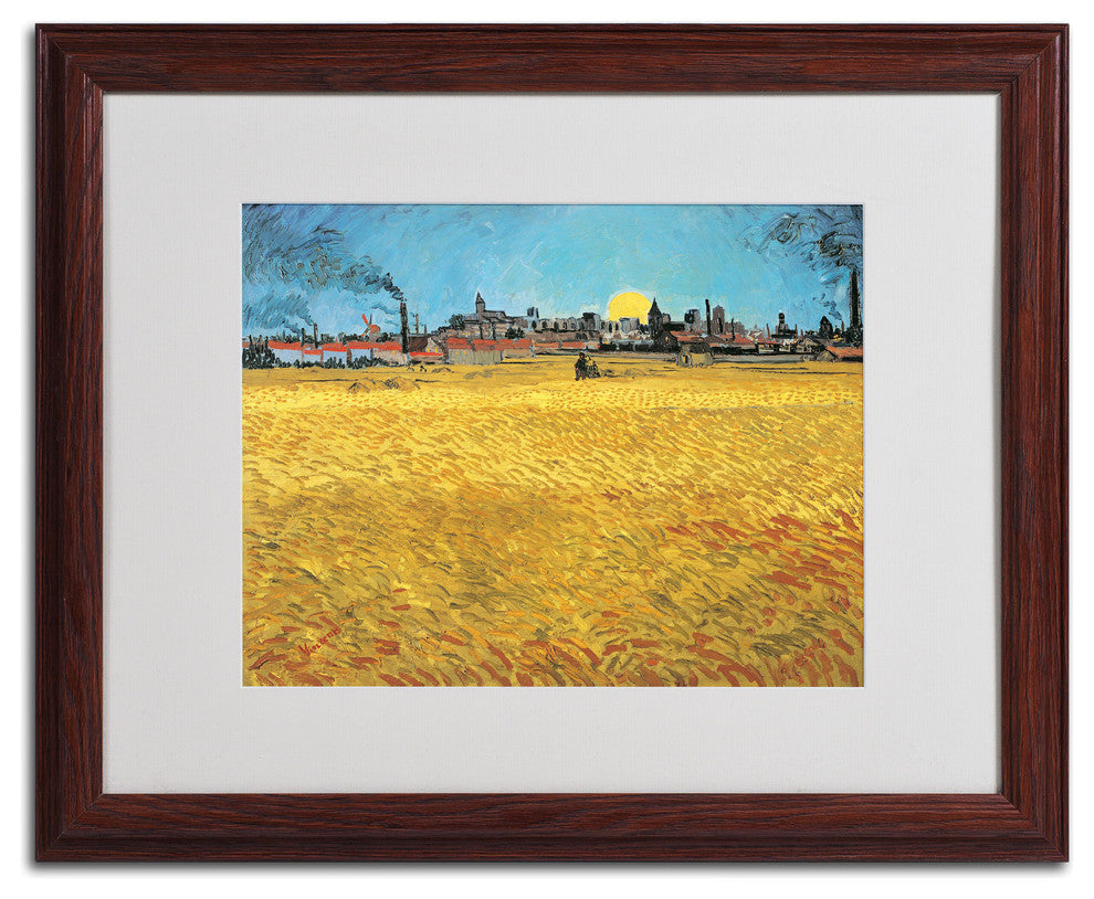 'Summer Evening, 1888' Matted Framed Canvas Art by Vincent van Gogh
