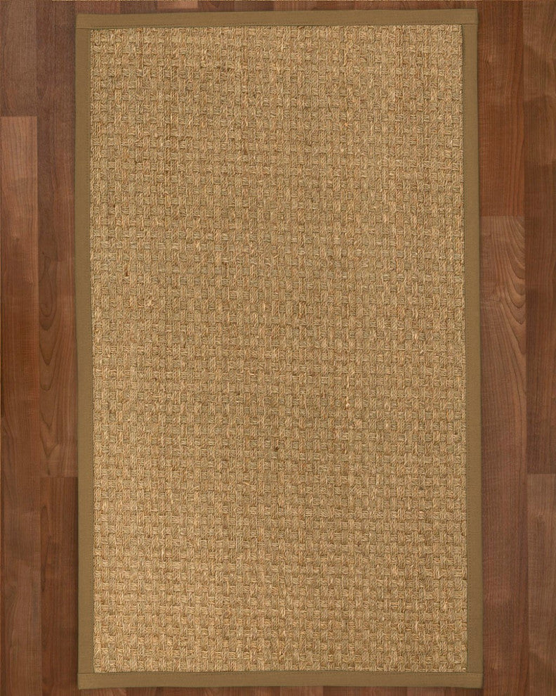 Natural Area Rugs Made in USA Basketweave Seagrass Rug, Squirrel, 8'' X 10''