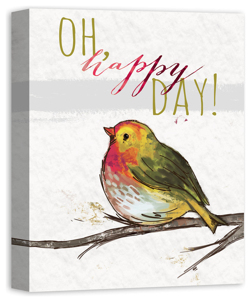Happy Bird Canvas Wall Art, 16"x20"