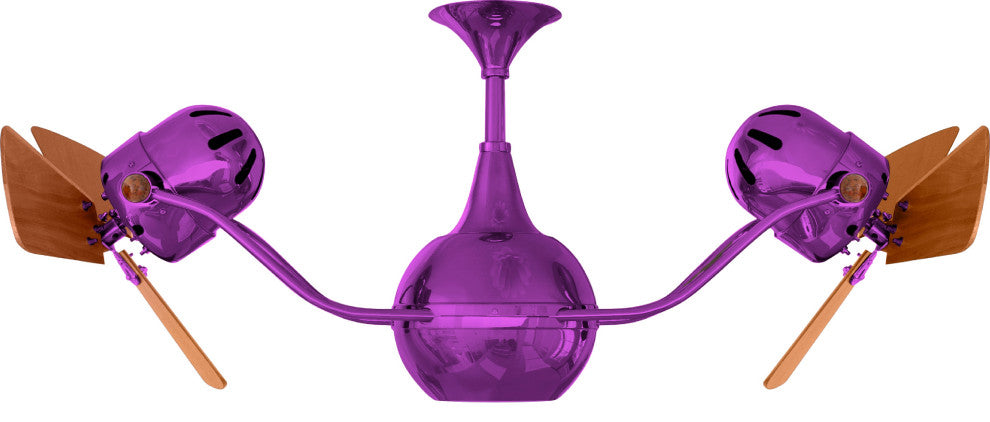 Vent Bettina Rotational Ceiling Fan With Mahogany Blades, Light Purple