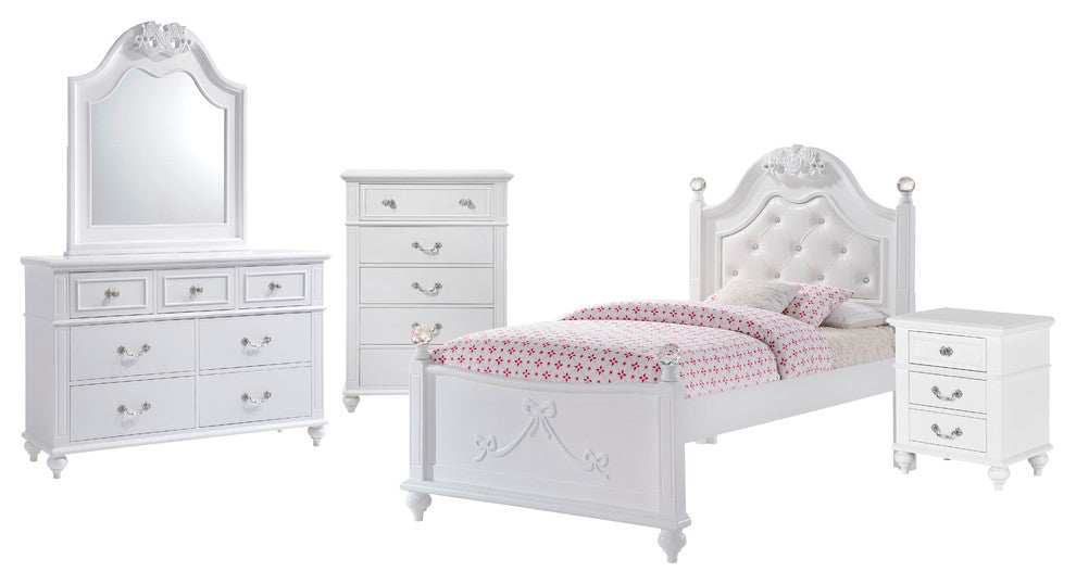 Annie Twin Platform 5-Piece Bedroom Set With Storage Trundle