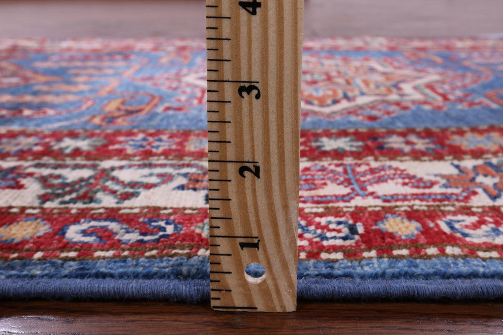 2' 10" X 4' 2" Super Kazak Handmade Geometric Rug Q10281