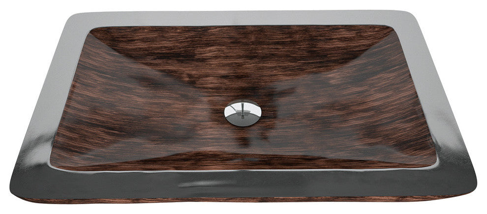 Alumix Vogue Rectangular Sink, Brown and Black