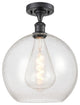 Innovations 516-1C-BK-G124-12 1 Light Semi-Flush Mount, Matte Black