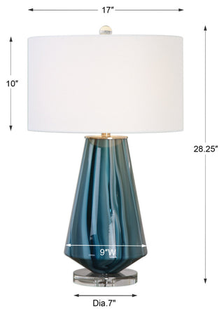Uttermost Pescara TealGray Glass Lamp