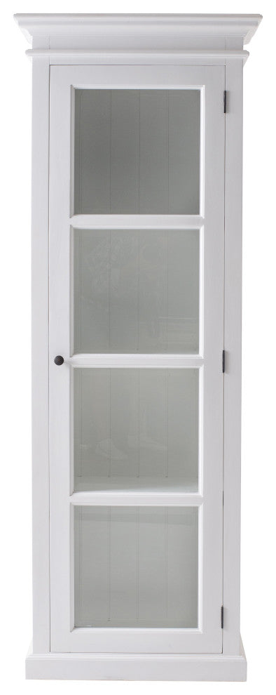 Classic White and Glass Door Storage Cabinet