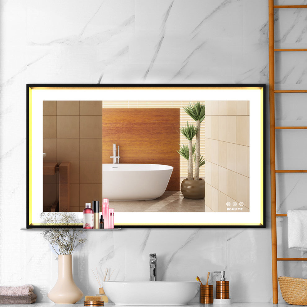 Large Rectangular Touch Sensor LED Bathroom Vanity Mirror, 24x40