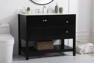 Elegant Theo 42" Single Bathroom Vanity VF16442BK - Black