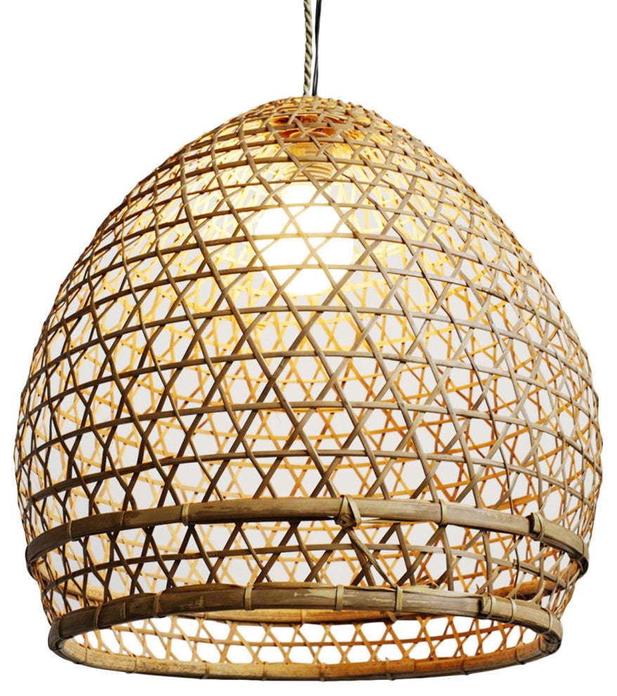 Wicker Fish Basket Lantern Medium
