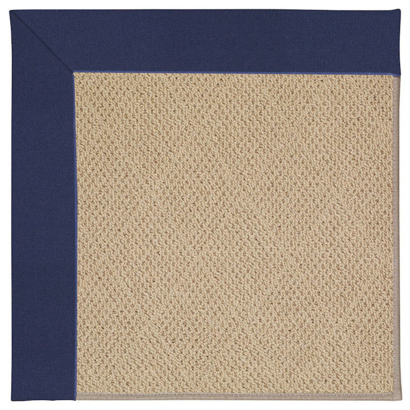 Zoe-Cane Wicker Machine Tufted Rectangle Rug, Navy, 2'6"x8' Runner