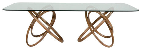 Modrest Mason Modern Glass and Walnut Dining Table