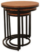 Rave Metal Cladded Top Round Nesting Table, Copper