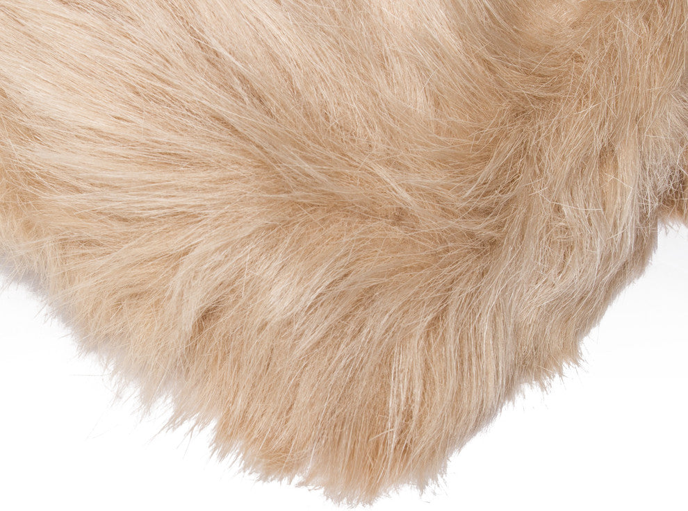 Hudson Faux Sheepskin Rug, Tan, 5'x8'