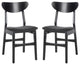 Safavieh Lucca Retro Dining Chair, Set of 2, Black/Black