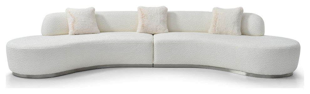 Perla Curved Sofa, White