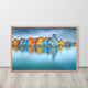 Blue Morning at Waters Edge Landscape Framed Photo Paper Wall Art Prints, Red Oak, 24" X 36"
