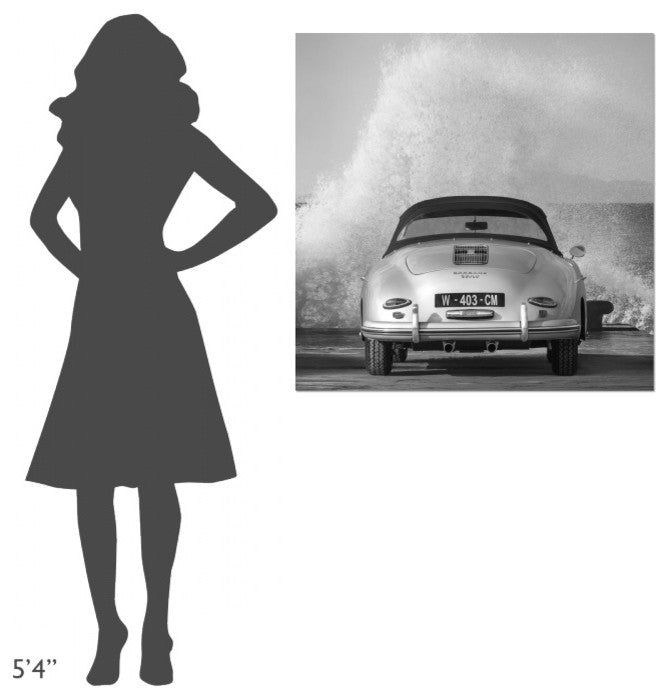 Ocean Waves Breaking on Vintage Beauties  (BW detail 2), 36"x36"