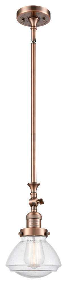 Olean 1-Light Mini Pendant, Antique Copper, Seedy