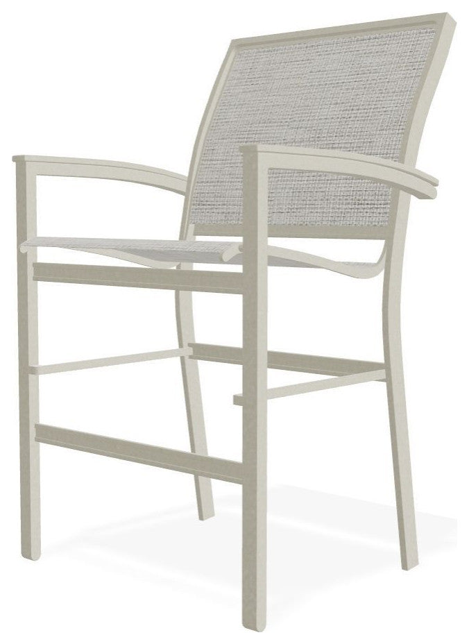 Bazza Sling Balcony Height Stackable Outdoor Stool, Burke/Storm