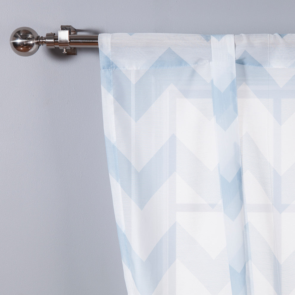 Sheer Chevron Tie Up, Sky Blue