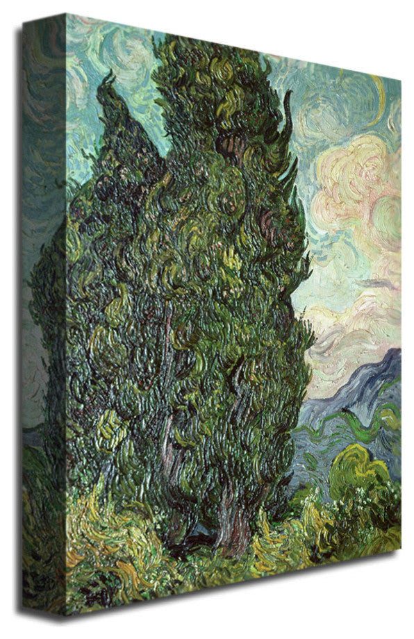 'Cypresses,1889' Canvas Art by Vincent van Gogh