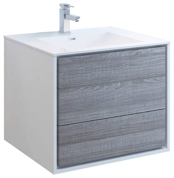 Fresca FCB9230HA-I Catania 30" Glossy Ash Gray Wall Hung Cabinet With Sink