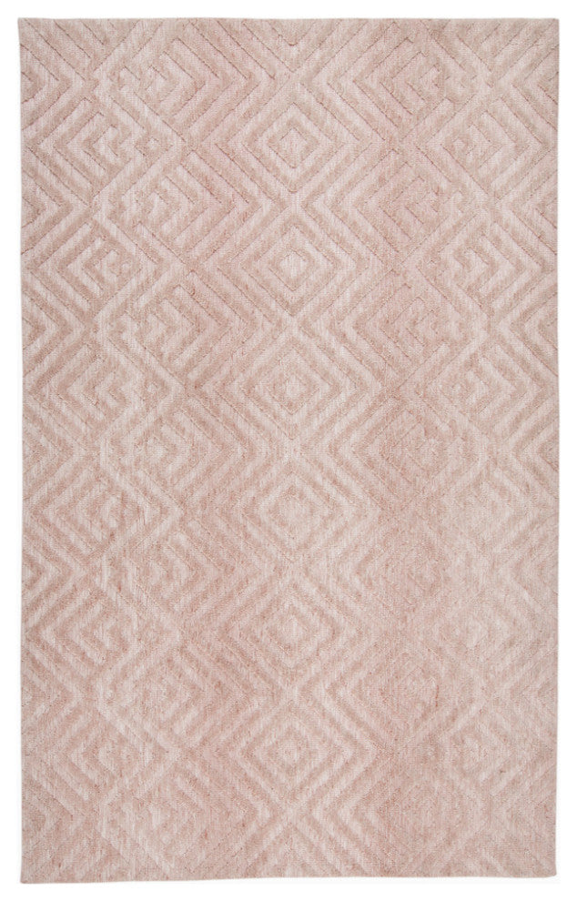 Weave & Wander Oliena Modern Art Deco Rug, Blush, 9'6"x13'6"