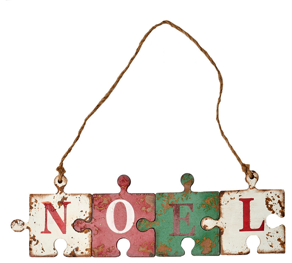 23" Wooden Noel Puzzle Sign