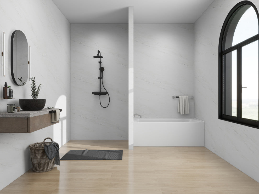 Vanity Art Alcove Soaking Acrylic Bathtub, Pure White, 60"x30", Left