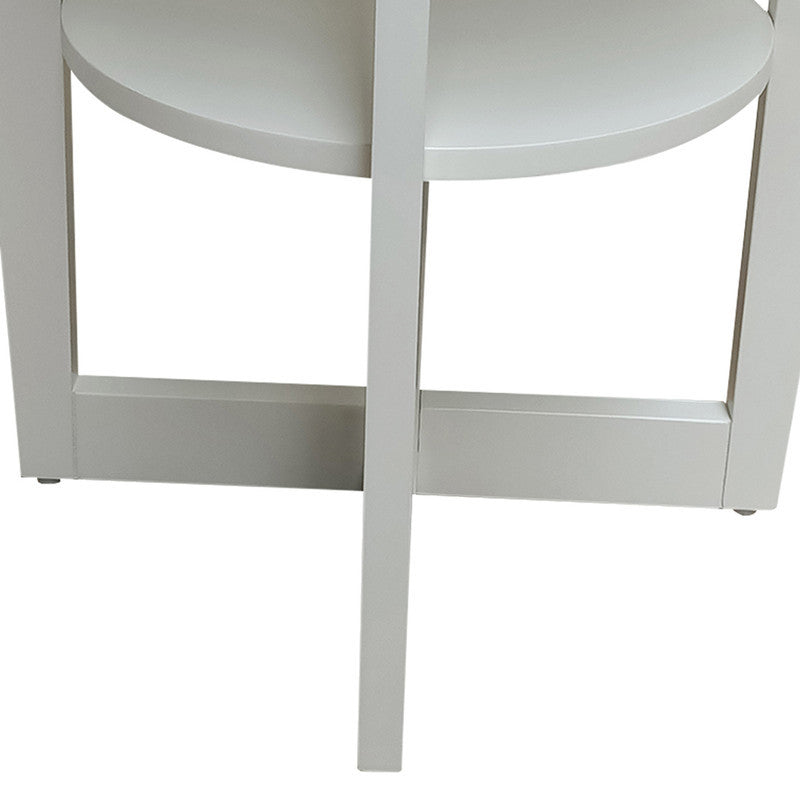 X-Base End Table Decorative Side Table Accent, White