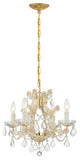 Crystorama 4474-GD-CL-I, 4-Light Mini Chandelier, Gold