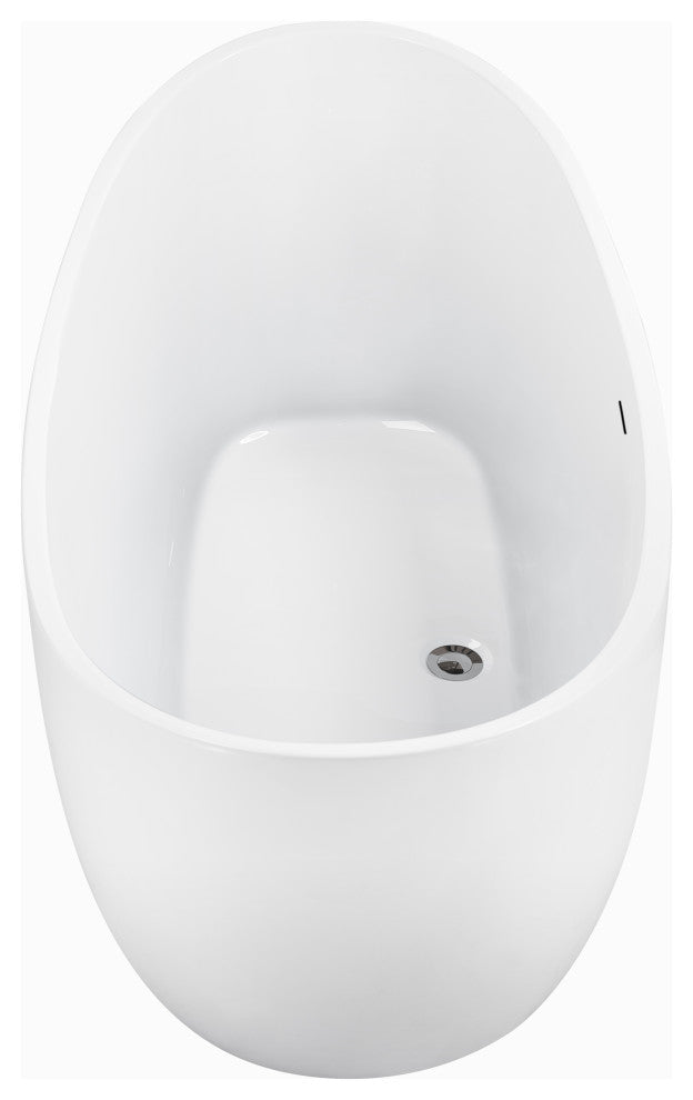 Givingtree 62"Acrylic Double-ended Freestanding Bathtub White Soaking Tub, 66