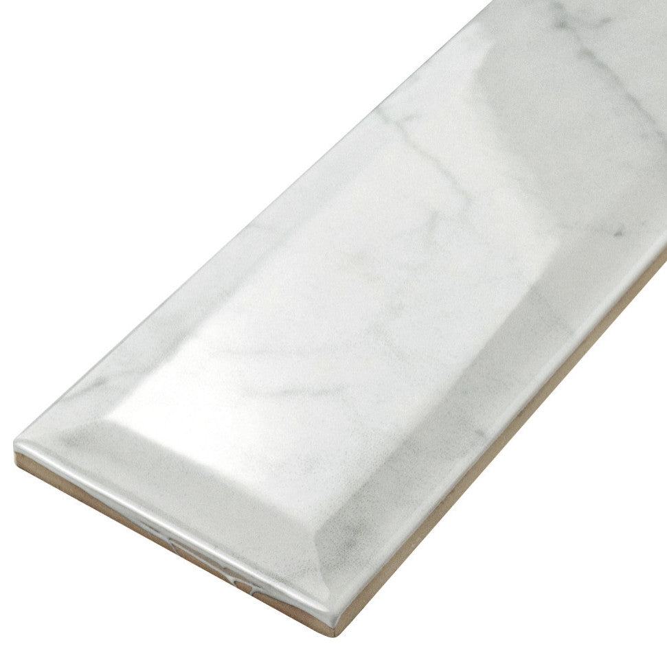 Classico Carrara Glossy Metro Ceramic Wall Tile