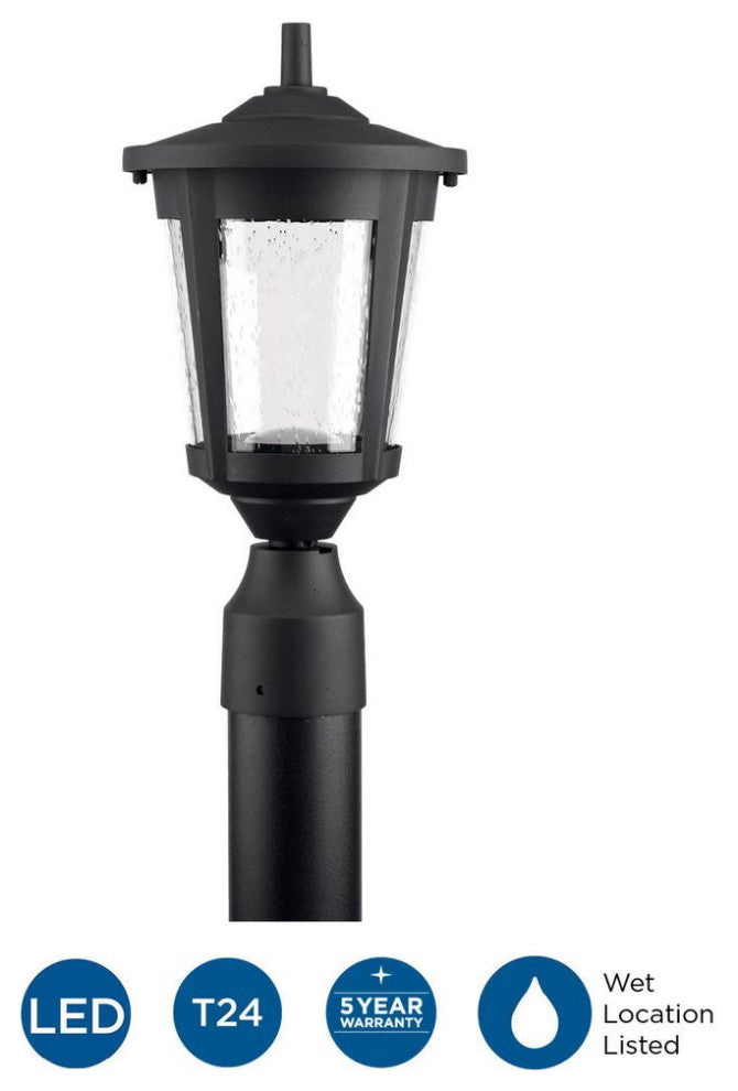 Progress Lighting 1-9W LED Post Lantern, Black