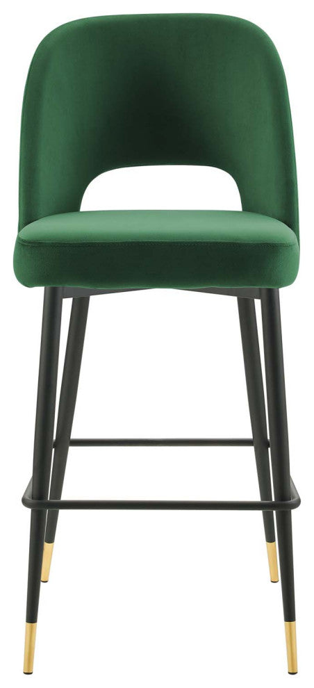 Bar Stool Chair Barstool, Velvet, Metal, Green, Bar Pub Cafe Bistro Restaurant