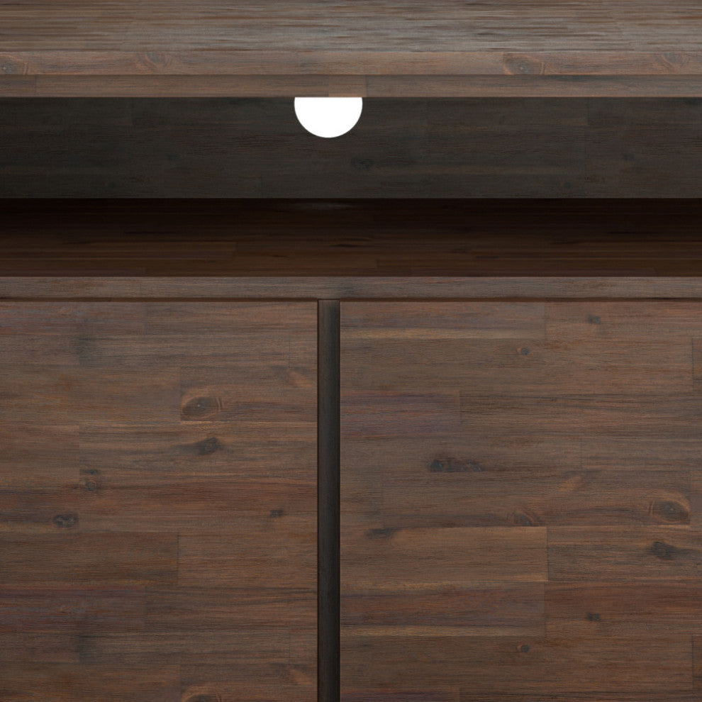 Lowry SOLID ACACIA WOOD TV Media Stand For TVs up to 70 inches, Charcoal Brown