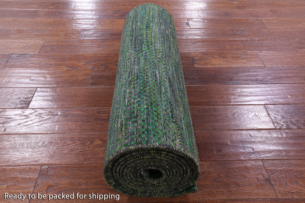 2' 7" X 18' 0" Super Savannah Gabbeh Handmade Wool and Silk Runner Rug Q6889