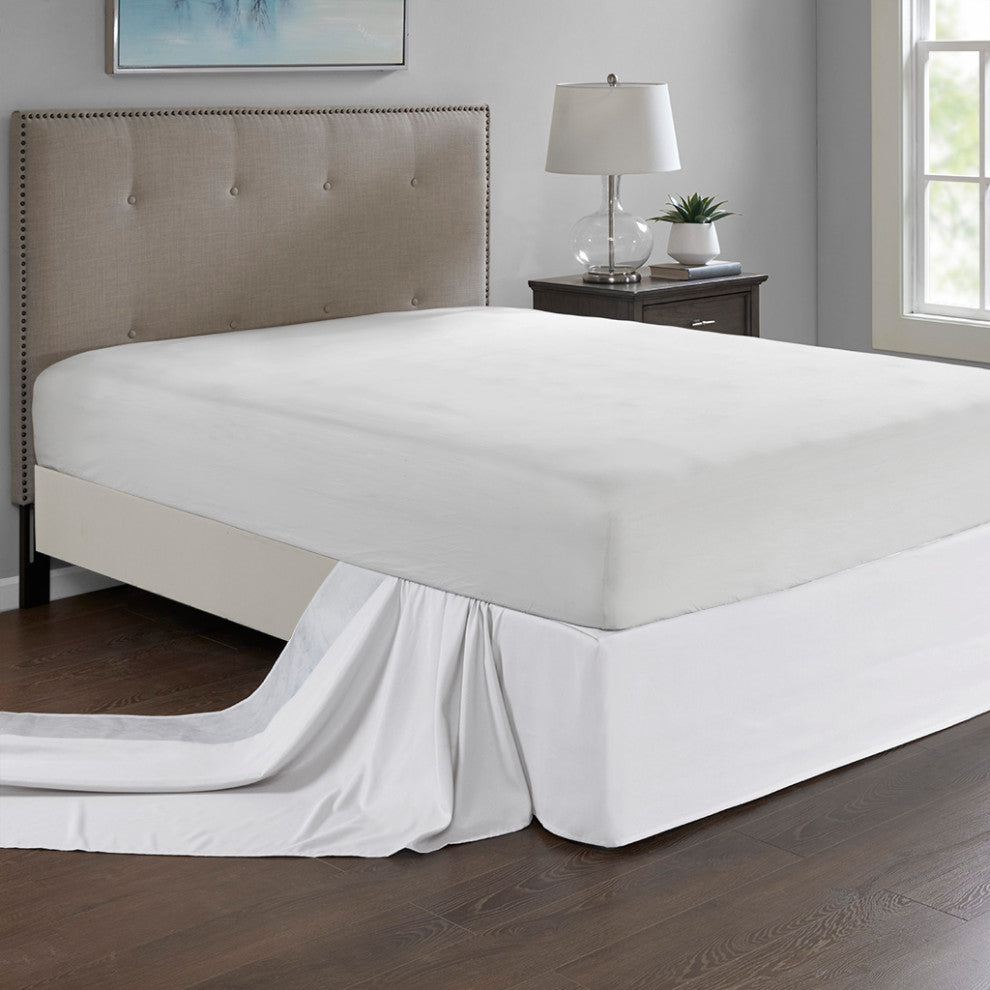 Madison Park Simple Fit Wrap Around Adjustable Bedskirt, White