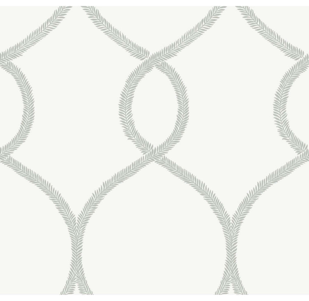 Laurel Leaf Ogee Wallpaper