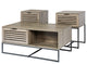 3-Piece Table Set - Modern Slat Door - Slate Grey