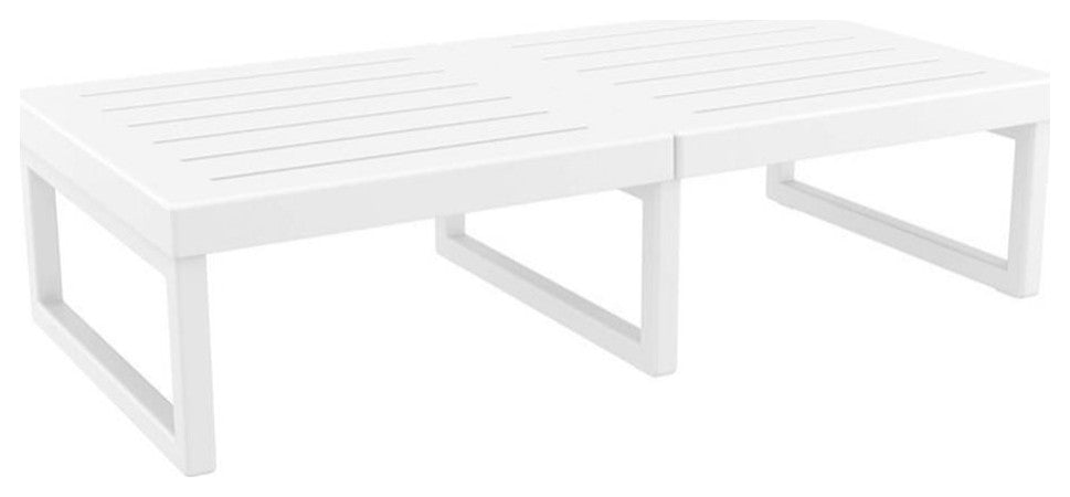 Compamia Mykonos Rectangle Lounge Coffee Table in White Finish