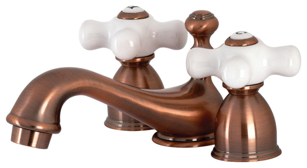 Kingston Brass KS395PXAC Widespread Bathroom Faucet, Antique Copper