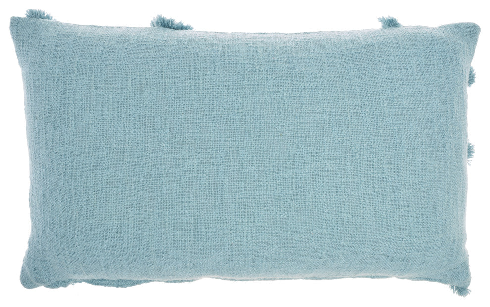 Mina Victory SH018 Throw Pillow, Aqua, 14" X 24"