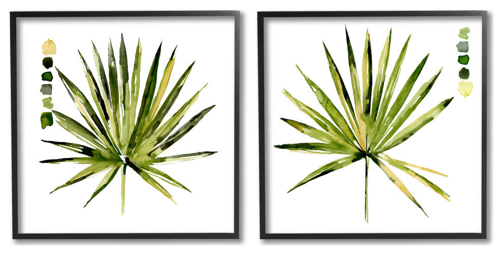 Spiky Aloe Palm Plant Paint Hue Guide, 2pc, each 24 x 24