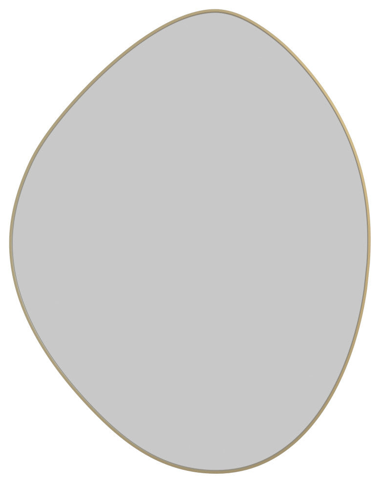 Starla 28 in. x 36 in. Pebble Mirror, Satin Brass