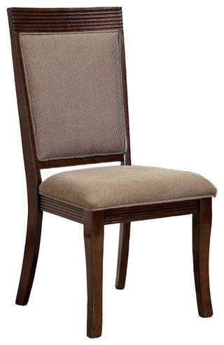 Benzara BM131312 Woodmont Contemporary Side Chairs, Walnut, Set of 2