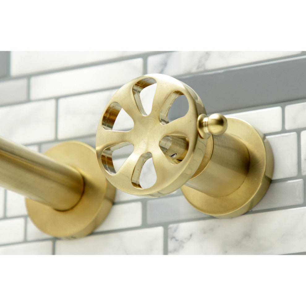 KS8047RX Wall Mount Tub Faucet, Brushed Brass