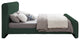 Stylus Black Boucle Fabric Full Bed, Green, Queen