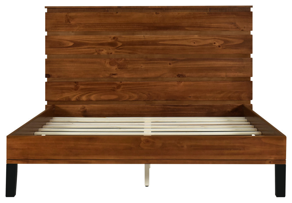 Gewnee Modern Solid Wood Bed Frame Queen Size Platform Bed